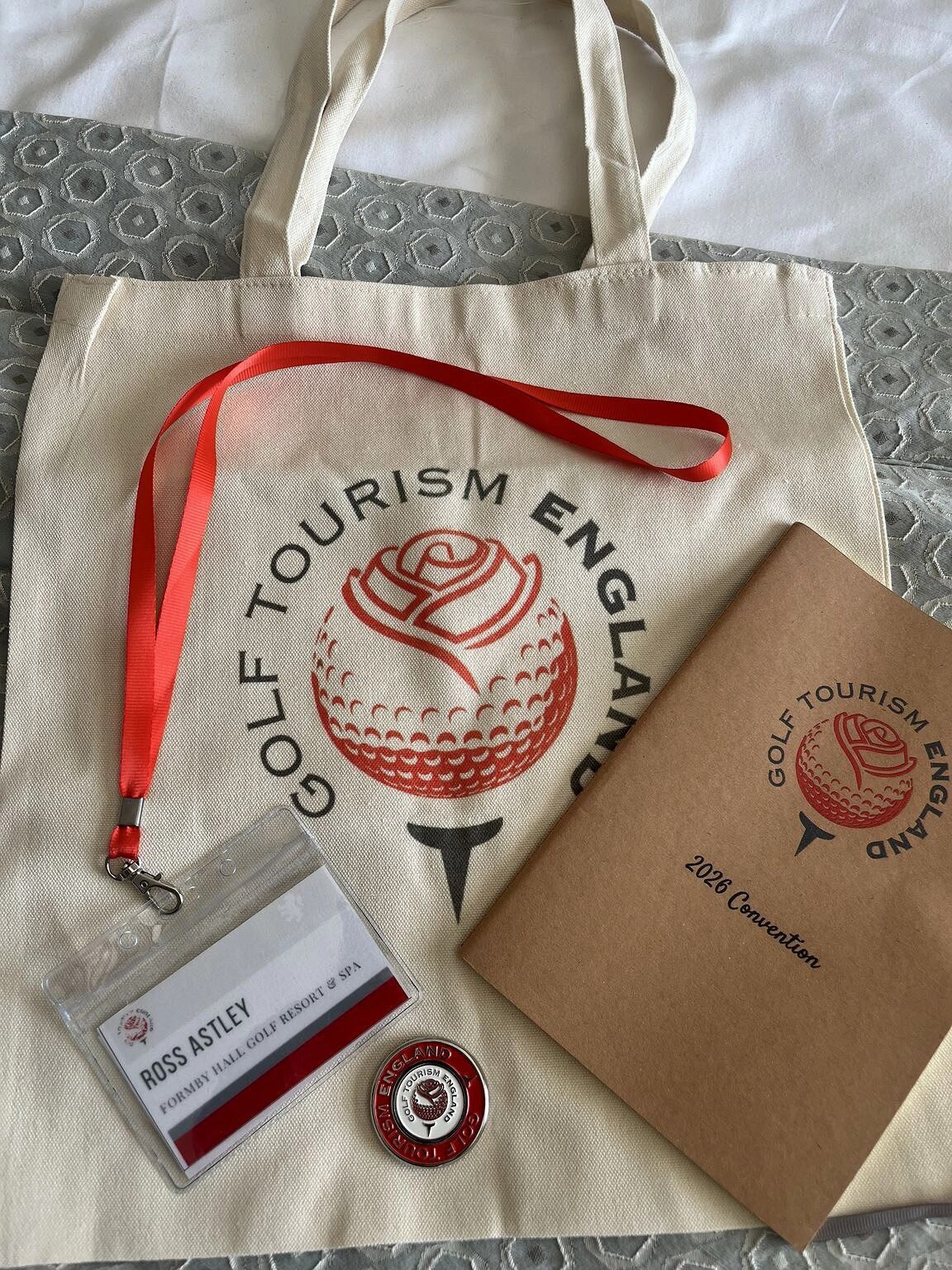 Golf Tourism England delegate bag and lanyard