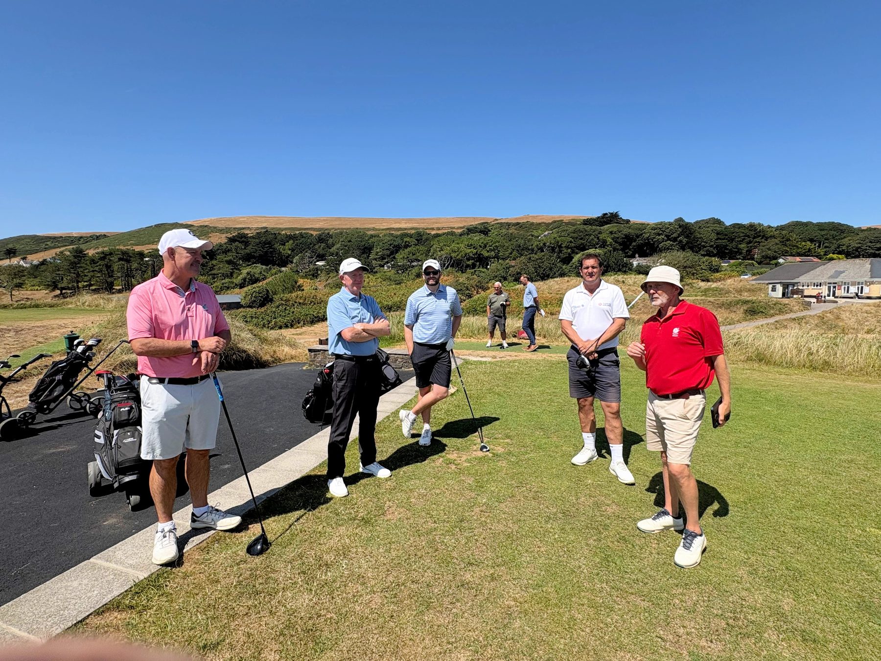 Convention delegates on the first tee at Saunton Golf Club