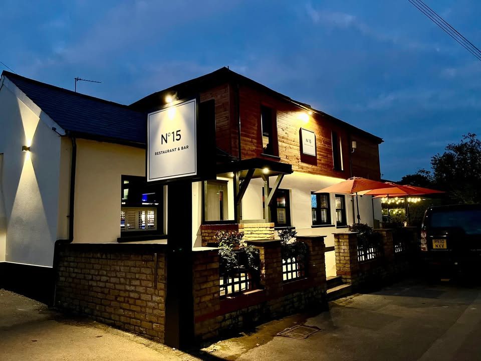 No 15 Restaurant and Bar, Chobham, Surrey, in the evening