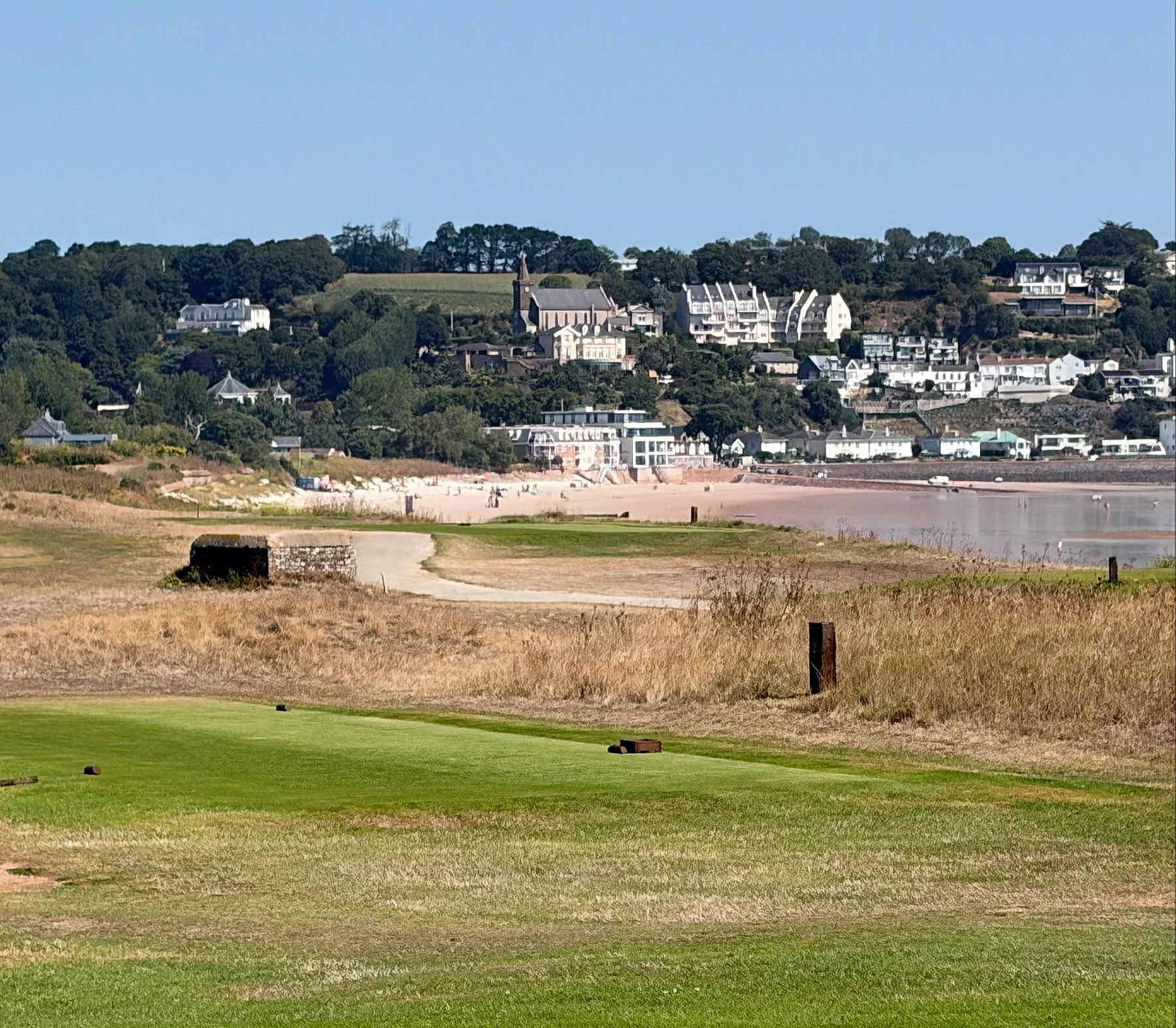 Royal Jersey links running along the shoreline towards Gorey