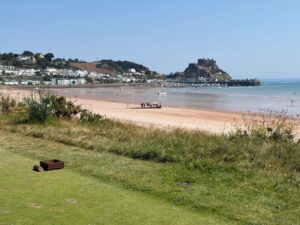 Mont Orgueil Castle seen from Royal Jersey Golf Club