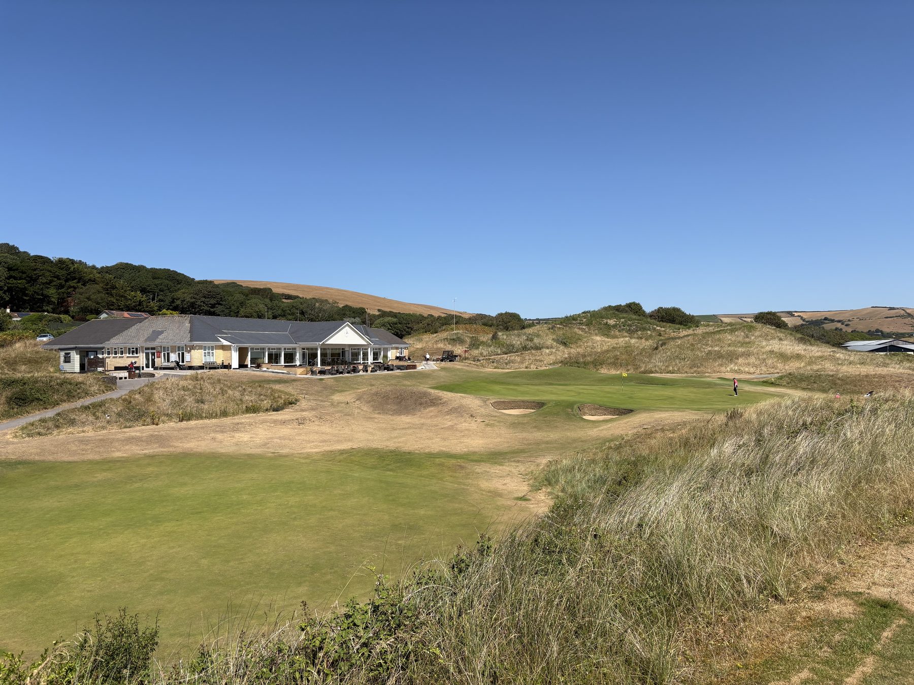 Saunton Golf Club clubhouse and 18th green